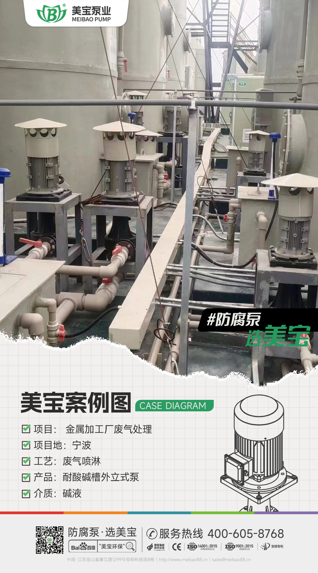 金屬加工廠廢氣堿液噴淋用什么泵？
